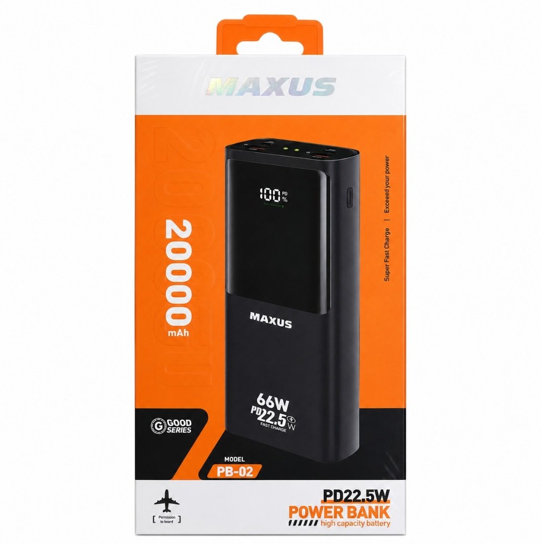 باور بانك بقوة 20,000mAh من MAXUS
