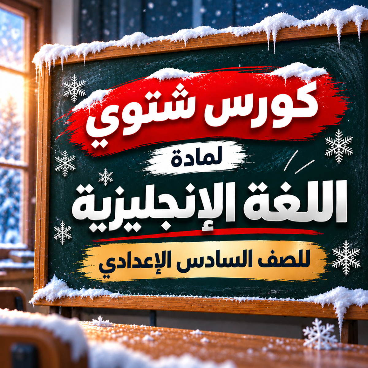 الكورس الشتوي الحضوري لمادة اللغة الإنجليزية – الصف السادس الإعدادي